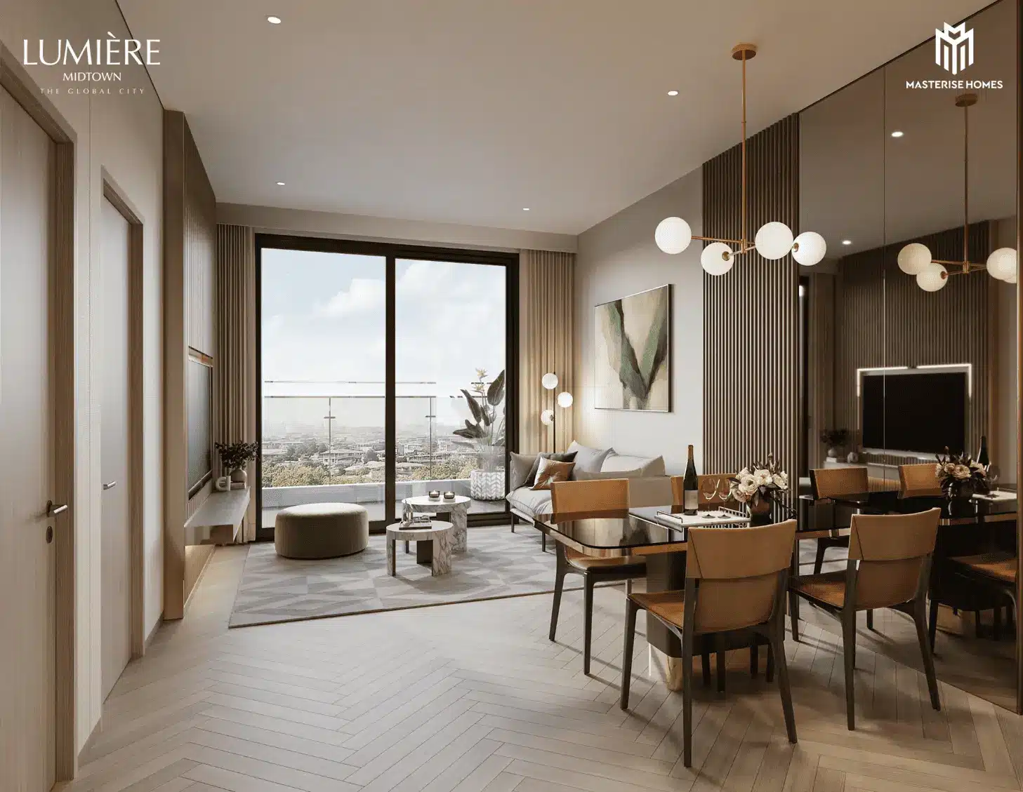 Không gian sống tinh tế tại LUMIÈRE Midtown, kết hợp giữa kiến trúc New York hiện đại và thiên nhiên nguyên bản.