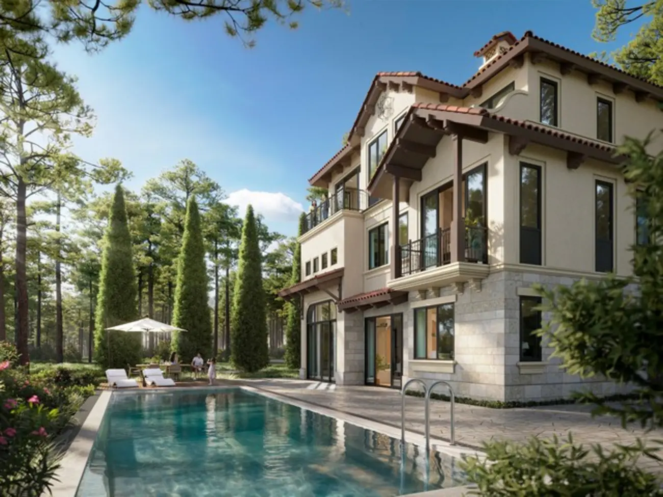 Biệt thự sang trọng tại Thanh Xuân Valley BIM Group với hồ bơi riêng và thiết kế hài hòa cùng thiên nhiên.