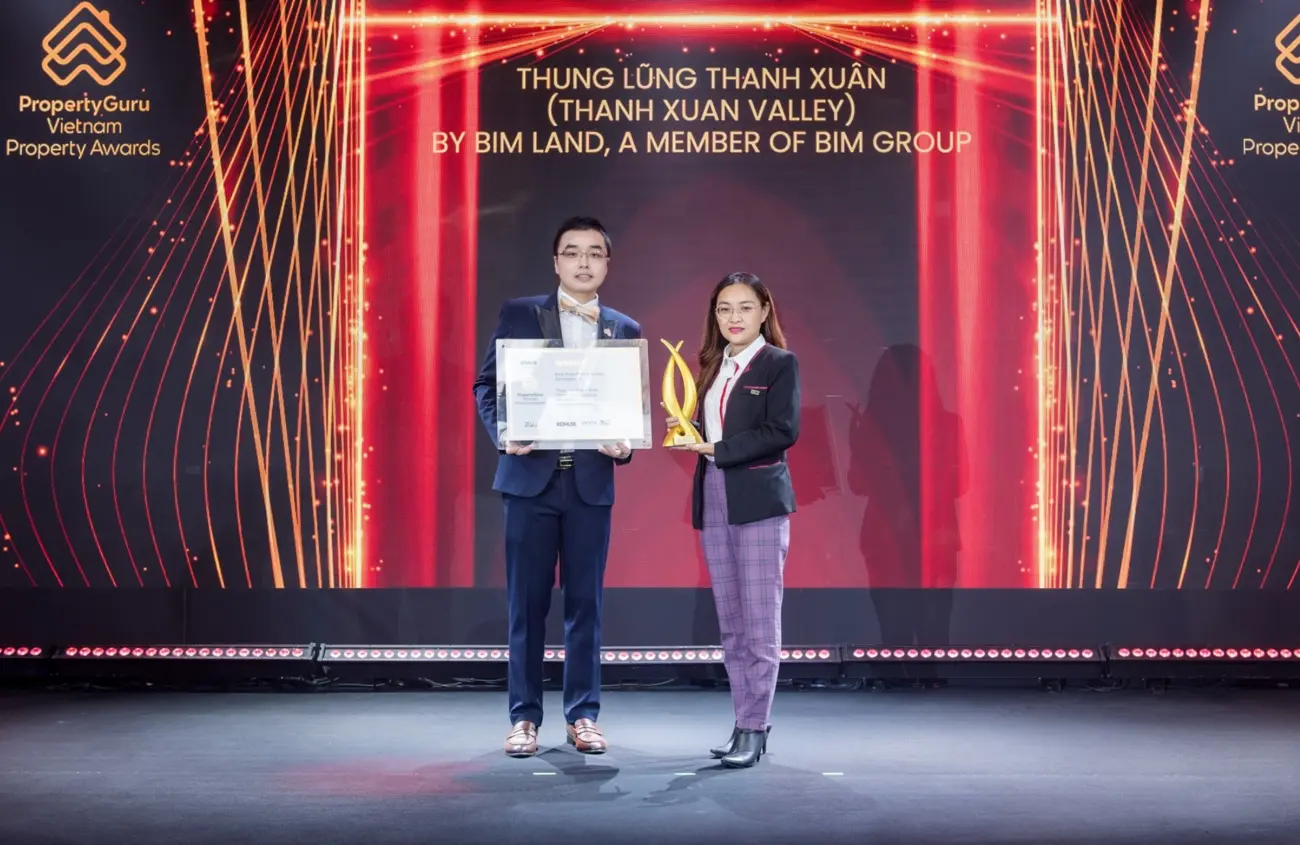 Dự án Thanh Xuân Valley của BIM Group nhận giải Best Waterfront Housing Development tại PropertyGuru Awards.