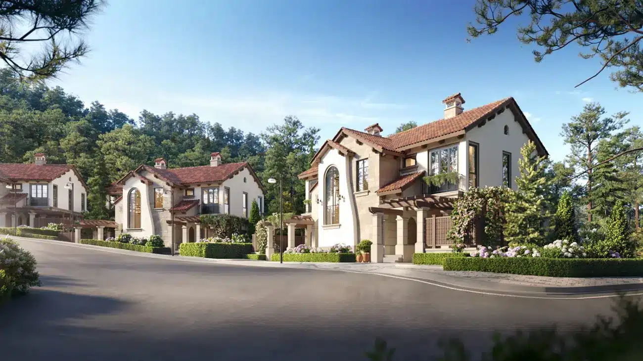 Những căn biệt thự sang trọng tại Thanh Xuân Valley hoà quyện cùng thiên nhiên tươi mát. Ảnh: BIM Land.